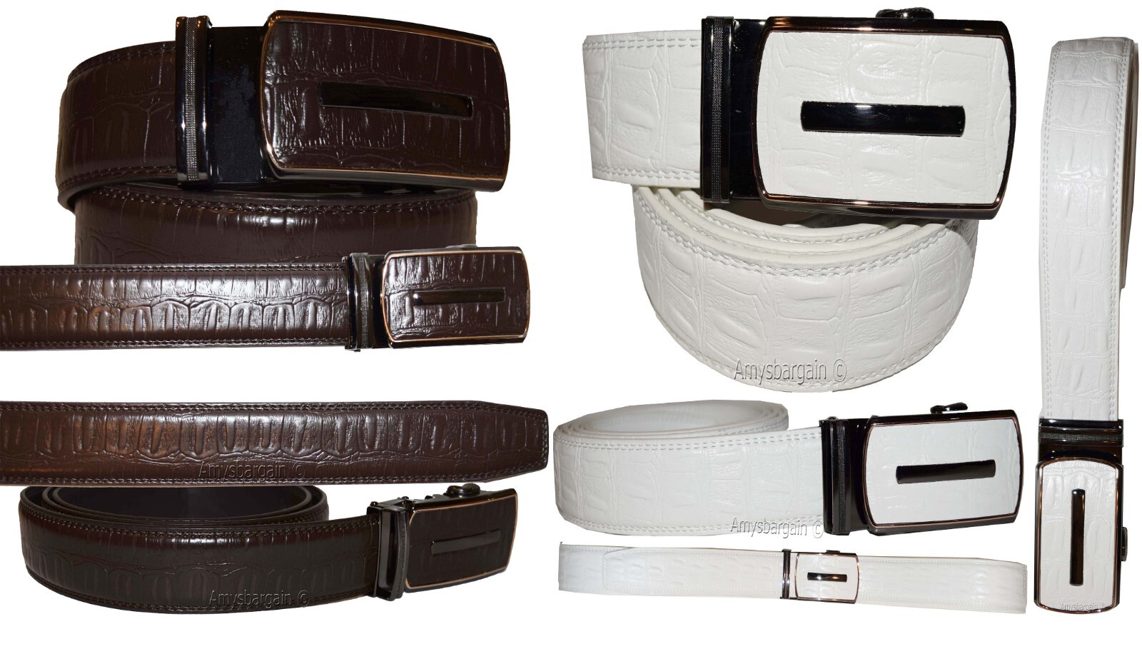 Men's belt alligator skin printed crocodile print leather men's new dress belt - Image 3