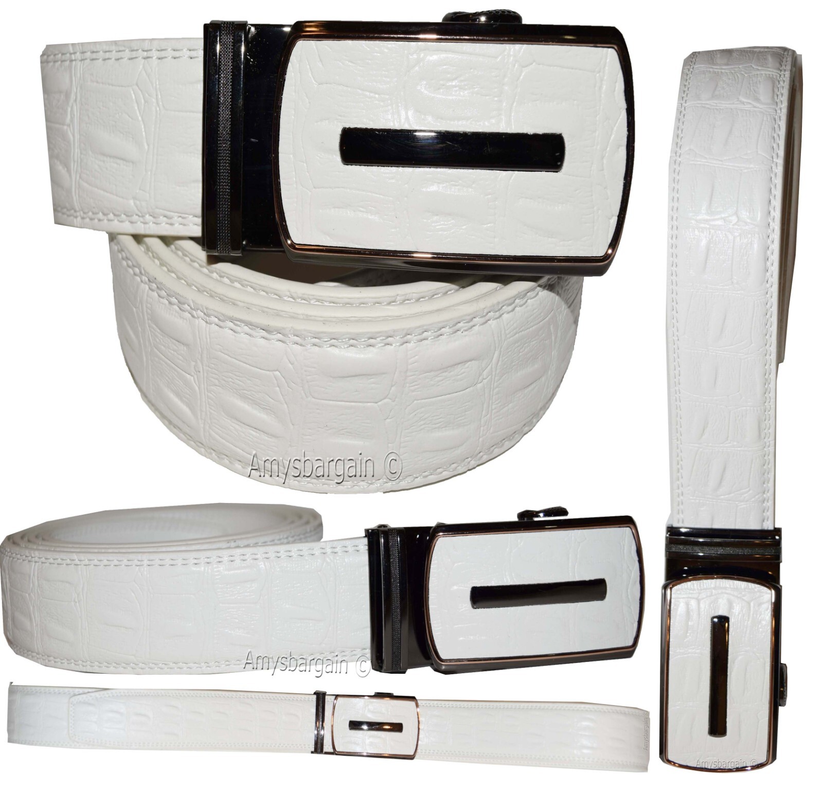 Men's belt alligator skin printed crocodile print leather men's new dress belt - Image 5