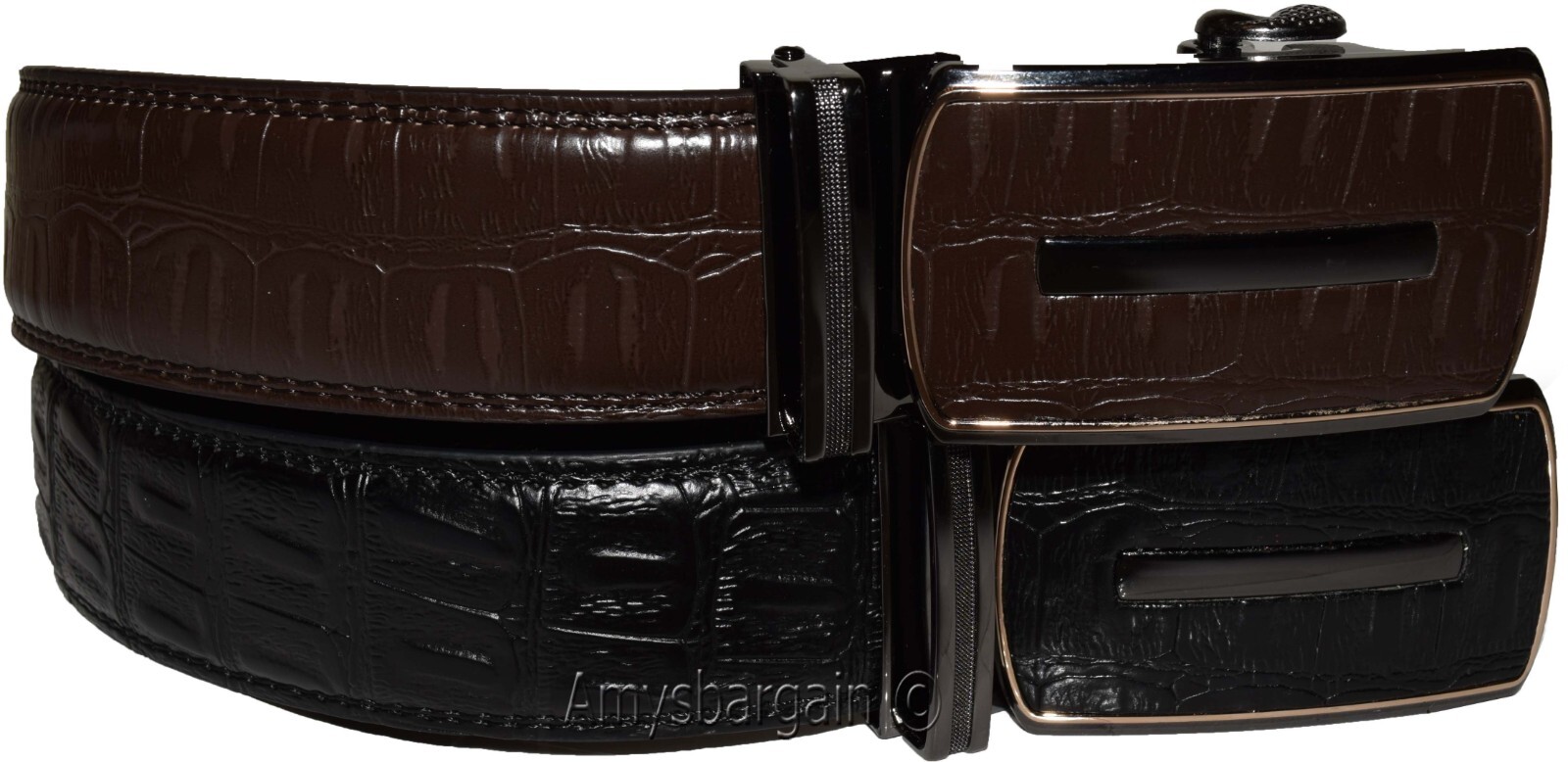 Men's belt alligator skin printed crocodile print leather men's new dress belt - Image 6