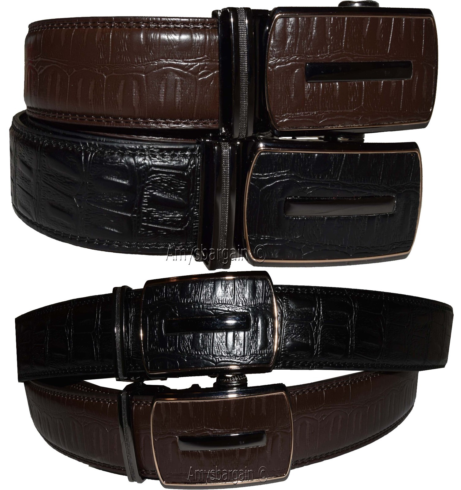 Men's belt alligator skin printed crocodile print leather men's new dress belt - Image 8