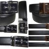 Men’s belt real leather automatic lock dress casual belt fashion belt up 50 inch