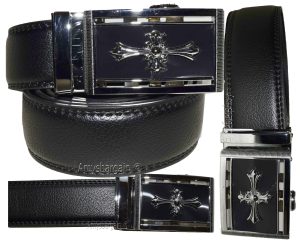 Men’s belt real leather automatic lock dress casual belt fashion belt up 50 inch - Image 3
