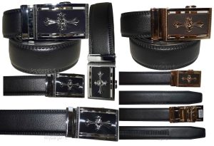 Men’s belt real leather automatic lock dress casual belt fashion belt up 50 inch