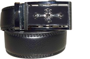 Men’s belt real leather automatic lock dress casual belt fashion belt up 50 inch - Image 5