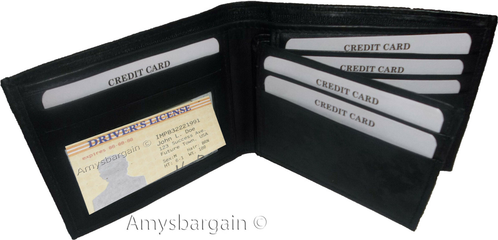 Men's wallet 2-in-1 Genuine Leather man's wallet 3 ID case 3 bill slot ID wallet - Image 13