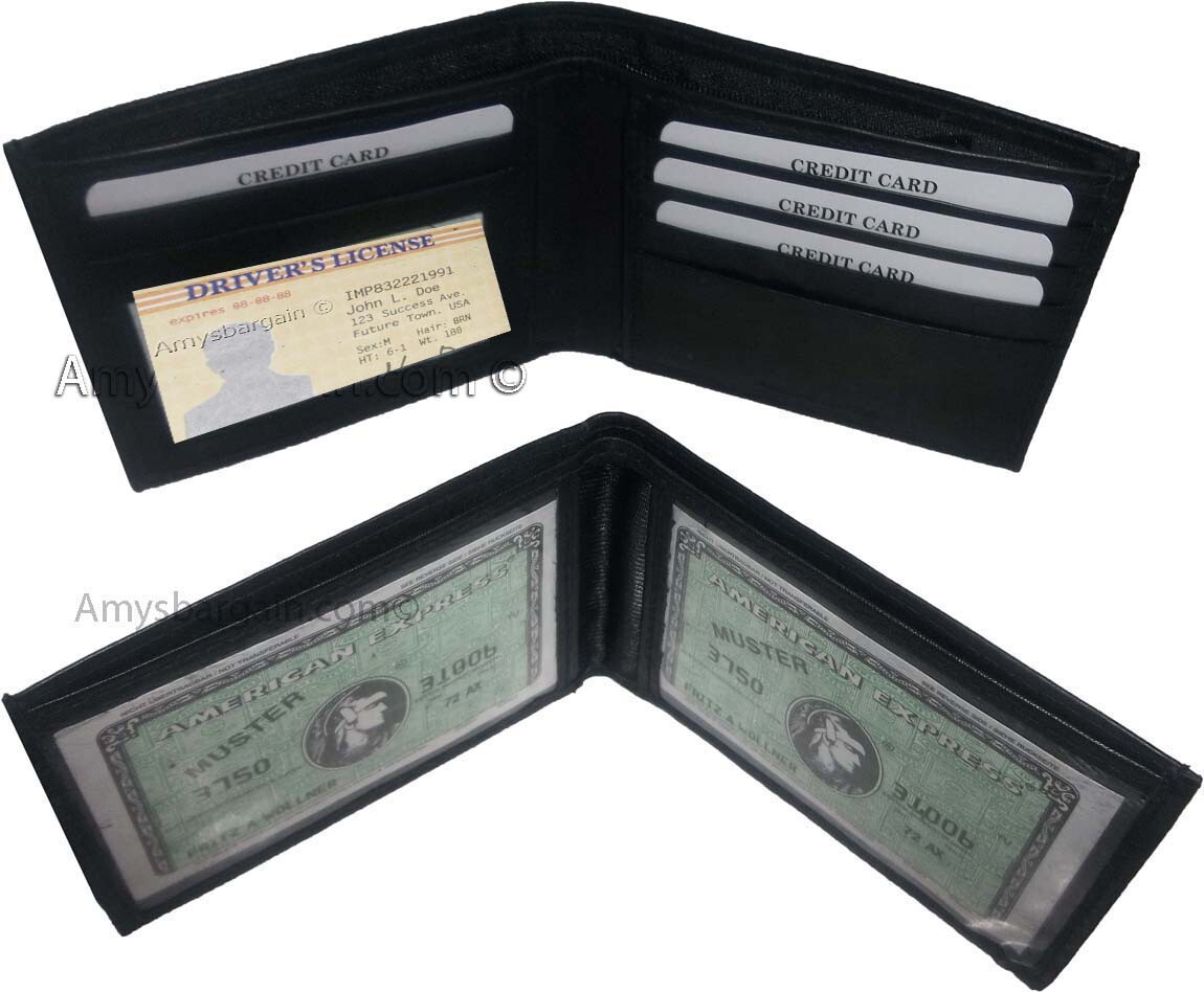 Men's wallet 2-in-1 Genuine Leather man's wallet 3 ID case 3 bill slot ID wallet - Image 6
