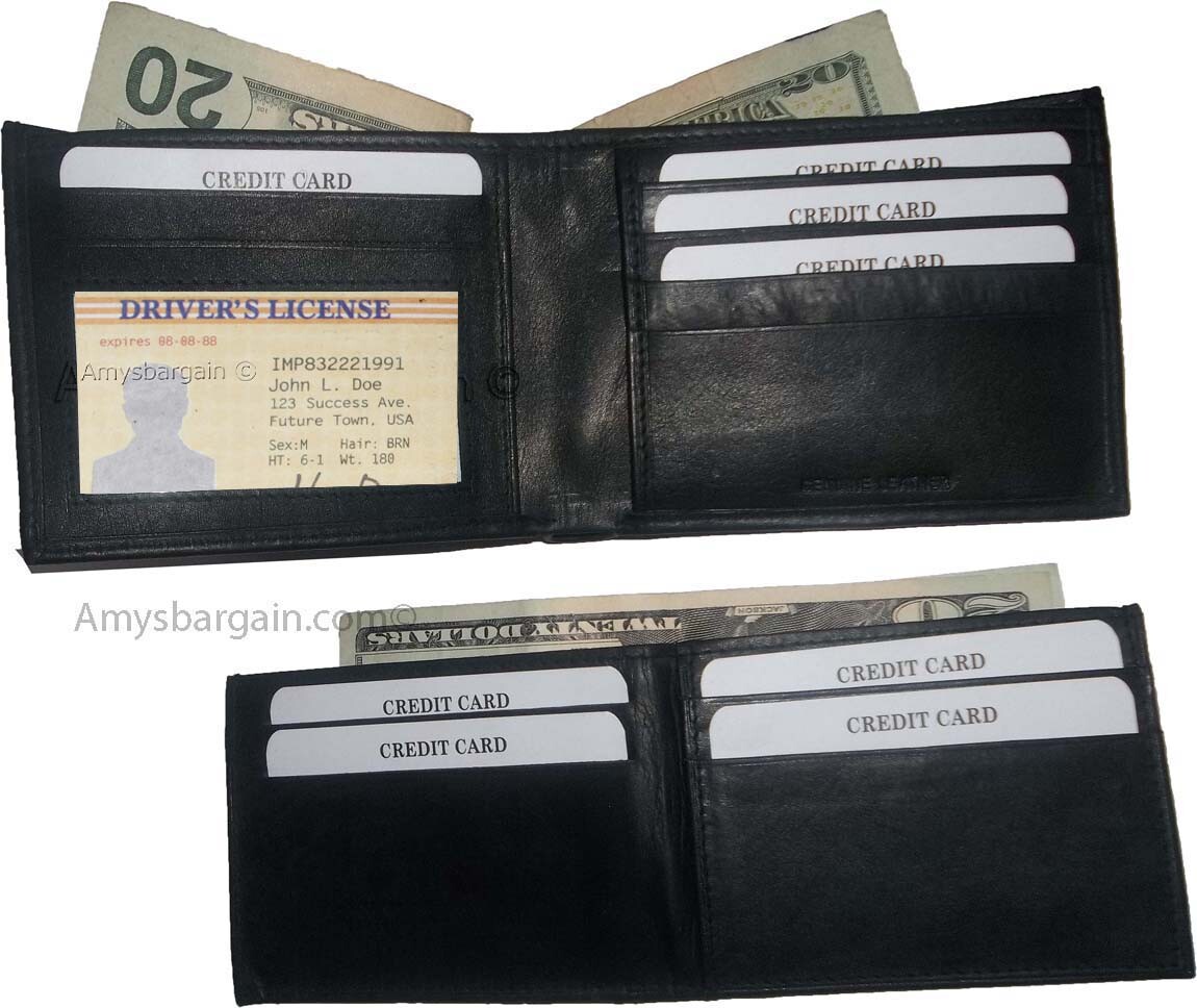 Men's wallet 2-in-1 Genuine Leather man's wallet 3 ID case 3 bill slot ID wallet - Image 7