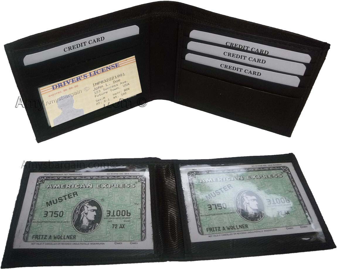 Men's wallet 2-in-1 Genuine Leather man's wallet 3 ID case 3 bill slot ID wallet - Image 8