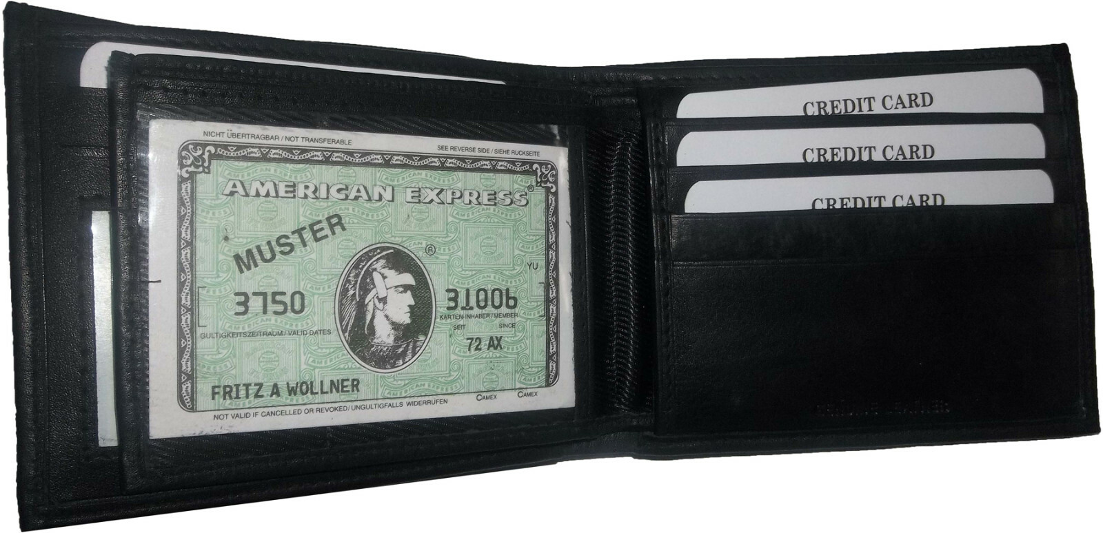 Men's wallet 2-in-1 Genuine Leather man's wallet 3 ID case 3 bill slot ID wallet - Image 9