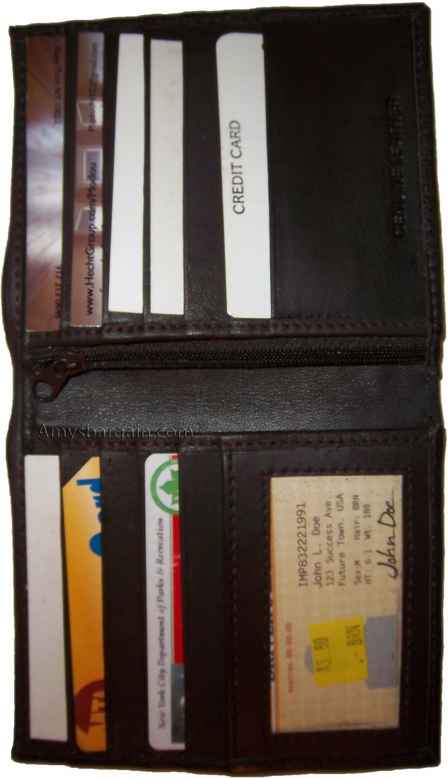 Men's wallet Leather Hipster wallet USA Euro Int'l currencies zip coin purse new - Image 10