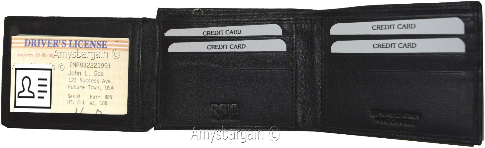Men's wallet. RFID Genuine Leather Wallet. Bifold 3 billfold. ID. BR New in Box* - Image 11