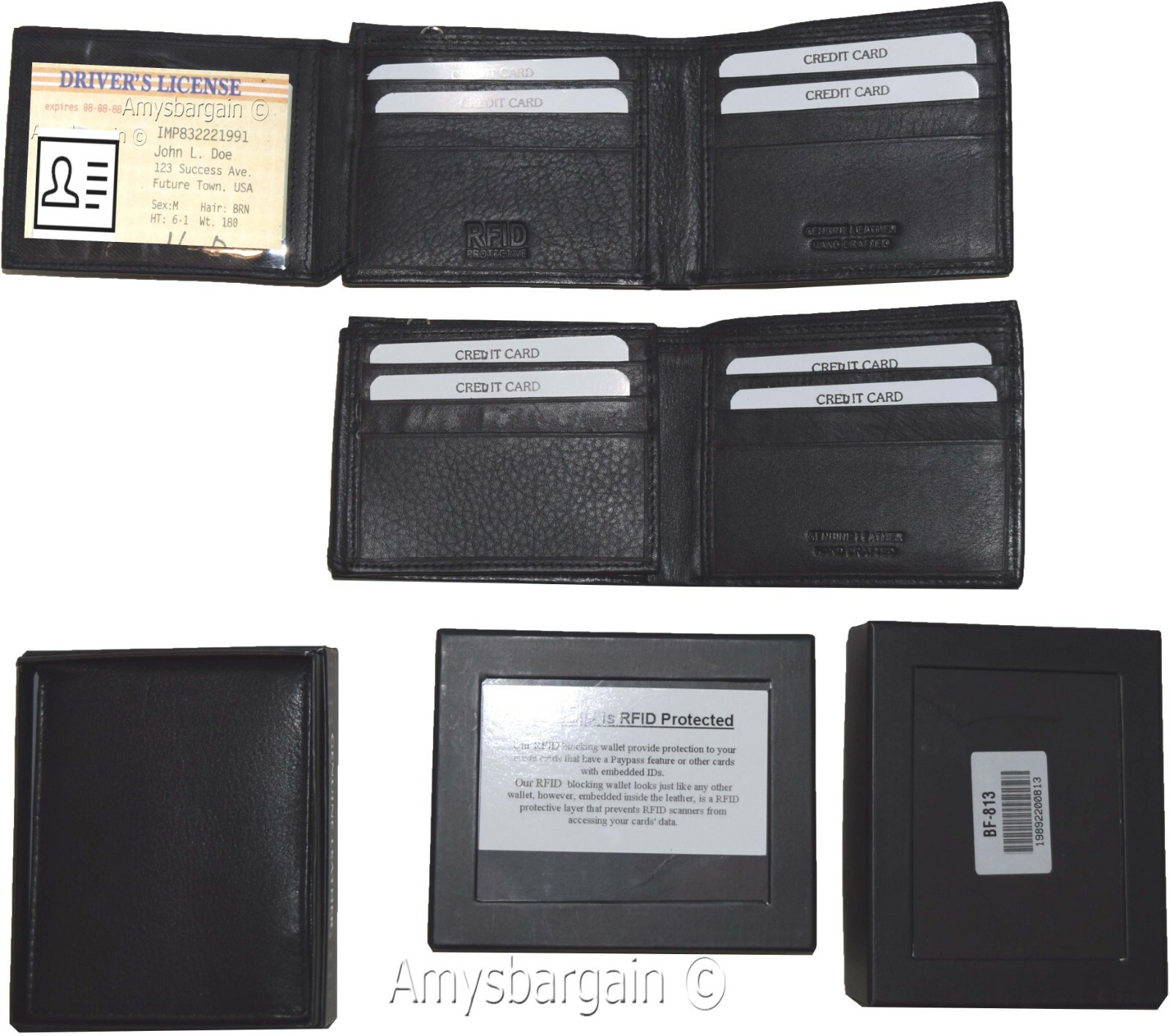 Men's wallet. RFID Genuine Leather Wallet. Bifold 3 billfold. ID. BR New in Box* - Image 4