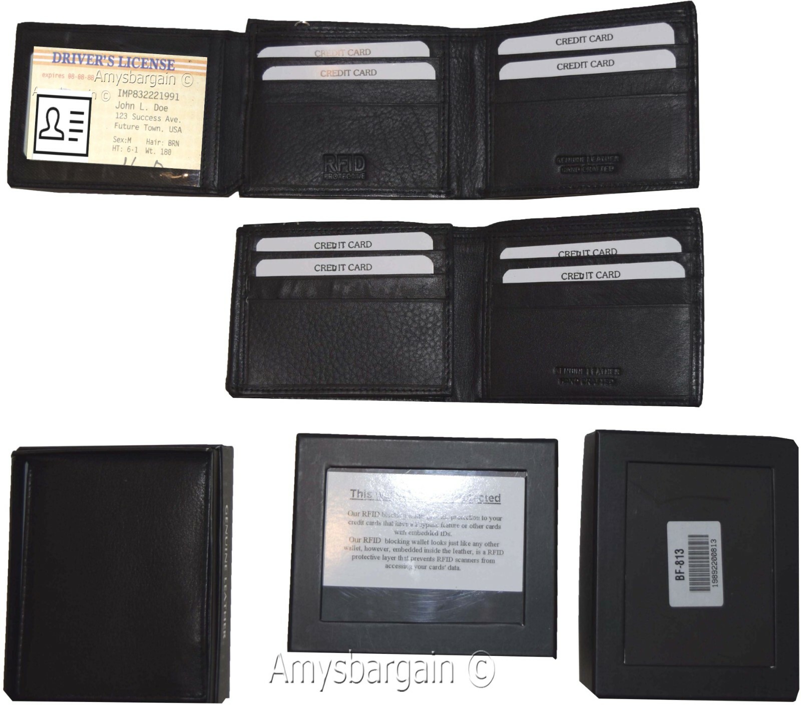 Men's wallet. RFID Genuine Leather Wallet. Bifold 3 billfold. ID. BR New in Box* - Image 5
