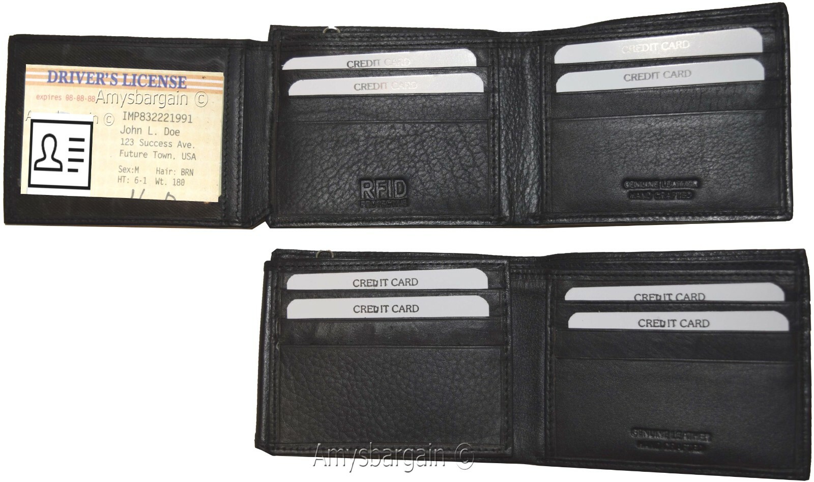Men's wallet. RFID Genuine Leather Wallet. Bifold 3 billfold. ID. BR New in Box* - Image 6