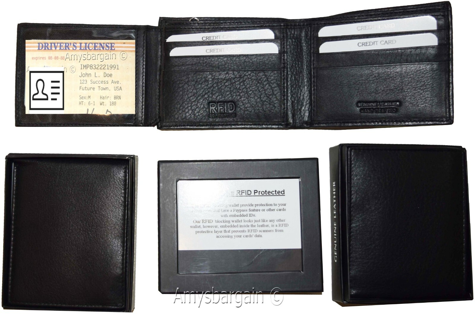 Men's wallet. RFID Genuine Leather Wallet. Bifold 3 billfold. ID. BR New in Box* - Image 8