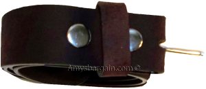New Belt Strap Snap on Cowhide One Piece Leather Unisex Belt New Brown BNWT - Image 11