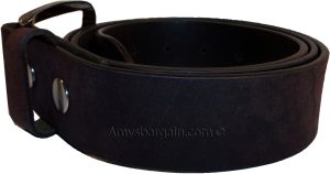 New Belt Strap Snap on Cowhide One Piece Leather Unisex Belt New Brown BNWT - Image 12