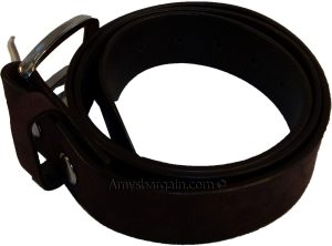 New Belt Strap Snap on Cowhide One Piece Leather Unisex Belt New Brown BNWT - Image 13