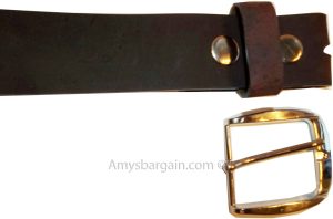 New Belt Strap Snap on Cowhide One Piece Leather Unisex Belt New Brown BNWT - Image 4