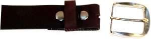 New Belt Strap Snap on Cowhide One Piece Leather Unisex Belt New Brown BNWT