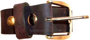 New Belt Strap Snap on Cowhide One Piece Leather Unisex Belt New Brown BNWT - Image 5