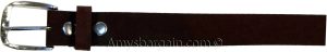 New Belt Strap Snap on Cowhide One Piece Leather Unisex Belt New Brown BNWT - Image 7