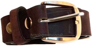 New Belt Strap Snap on Cowhide One Piece Leather Unisex Belt New Brown BNWT - Image 8