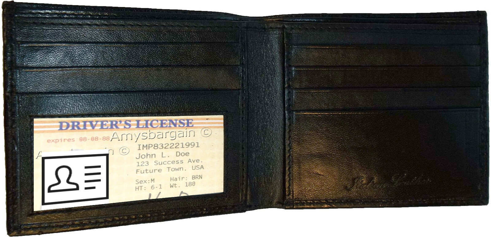 New Crocodile Skin Printed Leather man's bi fold wallet 2 bill slots 6 card 1 ID - Image 13