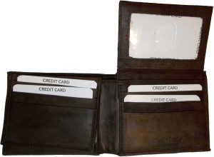 New Man's Bi fold Leather Wallet 12 Credit Cards 2 IDs 2 Sued lined Bill pockets - Image 4