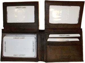 New Man's Bi fold Leather Wallet 12 Credit Cards 2 IDs 2 Sued lined Bill pockets - Image 5