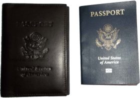 New USA Leather passport Cover, Case wallet credit ATM card case ID holder BNWT*