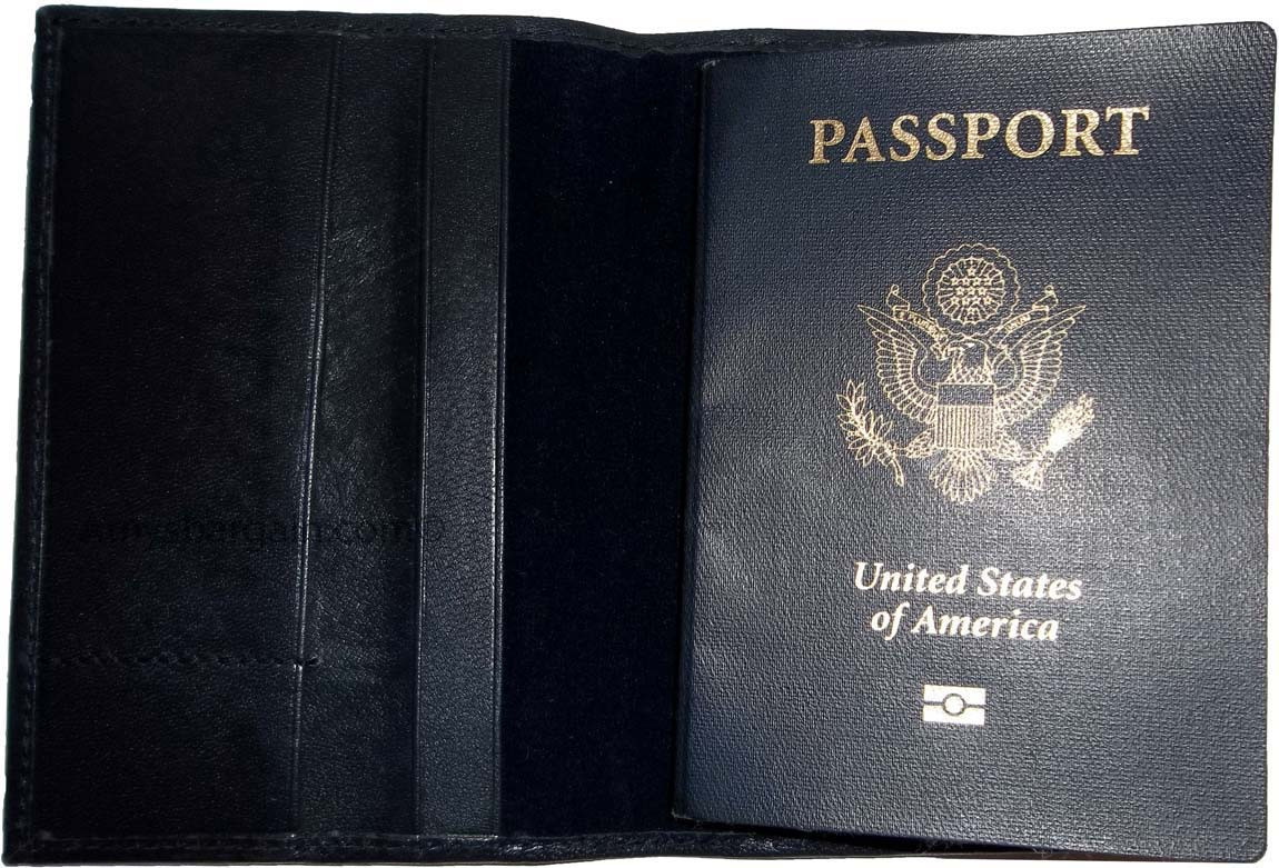 New USA Leather passport case wallet credit ATM card case ID holder Brand New - Image 9