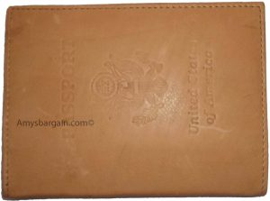 New USA Leather passport case wallet credit ATM card case Tan passport ID holder - Image 11