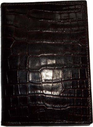 New brown crocodile printed leather passport case wallet credit ATM card case BN - Image 3