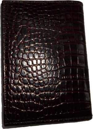 New brown crocodile printed leather passport case wallet credit ATM card case BN - Image 9