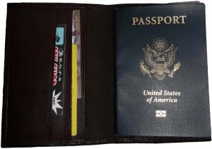 New brown crocodile printed leather passport case wallet credit ATM card case BN - Image 10