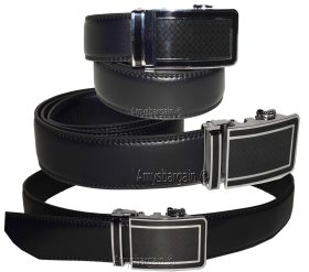 New buckle men's belt leather automatic dress Jeans comfort Slide lock BN 50"