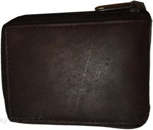 New men's Zip around leather wallet Men's billfold wallet new Brown/Tan bi fold. - Image 11