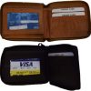 New men's Zip around leather wallet Men's billfold wallet new Brown/Tan bi fold.