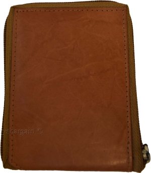 New men's Zip around leather wallet Men's billfold wallet new Brown/Tan bi fold. - Image 9