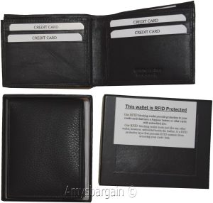 RFID Men's Leather wallet. Bifold genuine leather, 3 billfold. ID. BR New in Box - Image 3