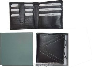 RFID men's hipster wallet genuine leather bifold 15 card 2 IDs new wallet in box - Image 3