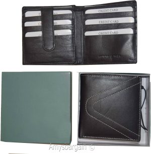RFID men's hipster wallet genuine leather bifold 15 card 2 IDs new wallet in box - Image 4