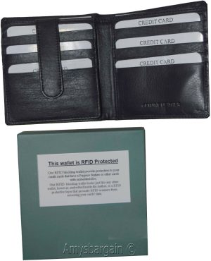 RFID men's hipster wallet genuine leather bifold 15 card 2 IDs new wallet in box - Image 7