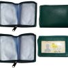 RFID zip around leather business card id credit card picture case 30 card slots.