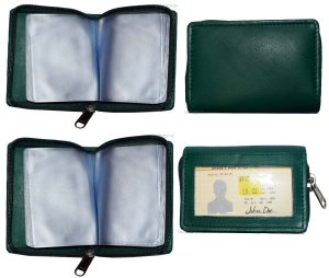 RFID zip around leather business card id credit card picture case 30 card slots.