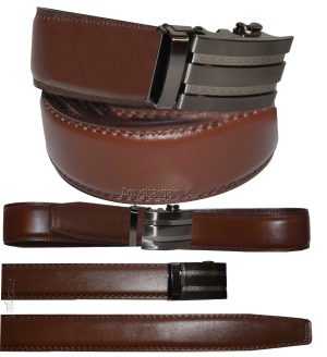 Real Leather Men’s Belt (L) Automatic lock. Dress & Casual belt. Fashion belt.