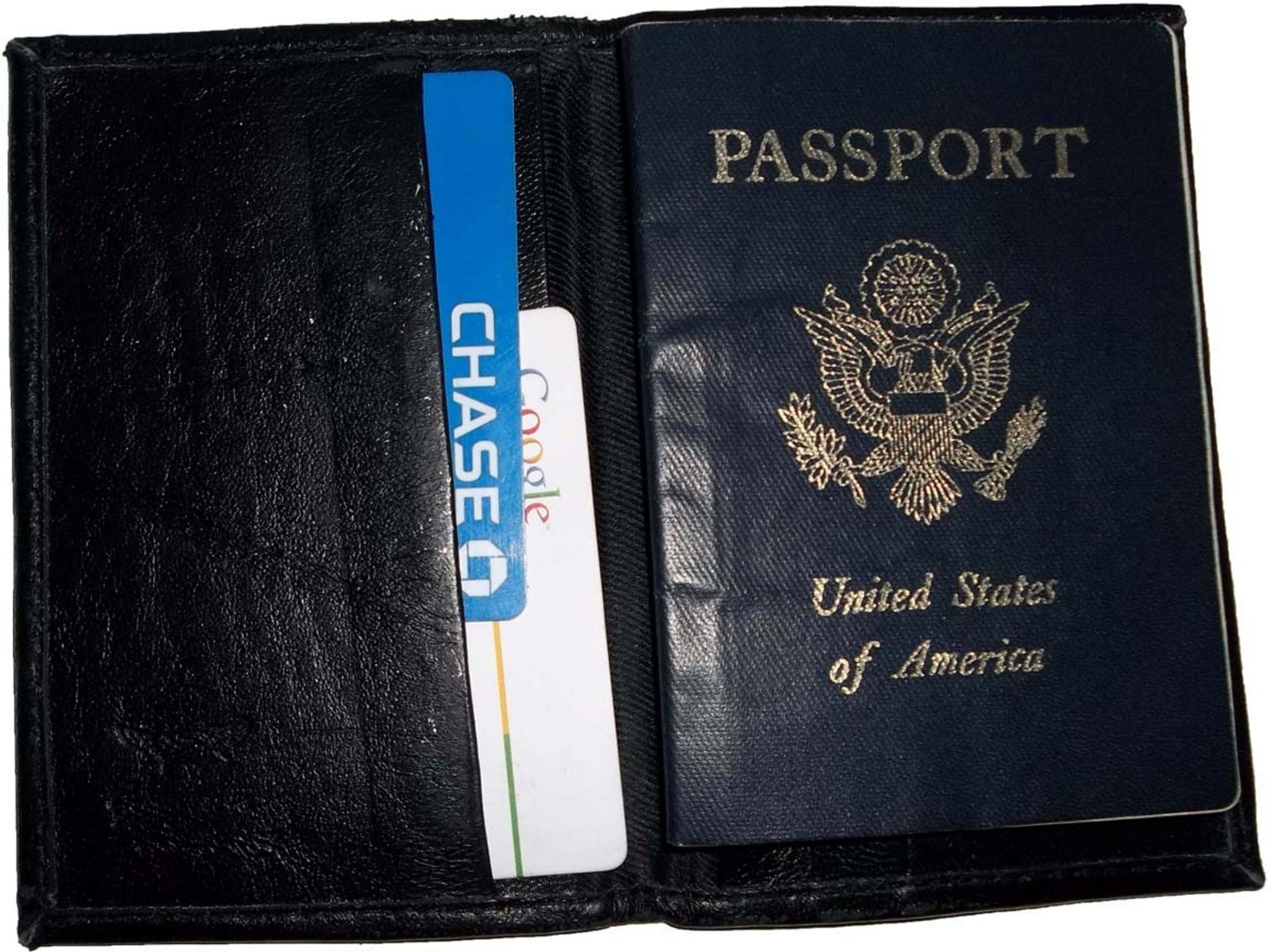 USA leather passport cover black unbranded new passport and credit card case - Image 11