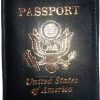 USA leather passport cover black unbranded new passport and credit card case