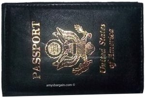 USA leather passport cover black unbranded new passport and credit card case - Image 7